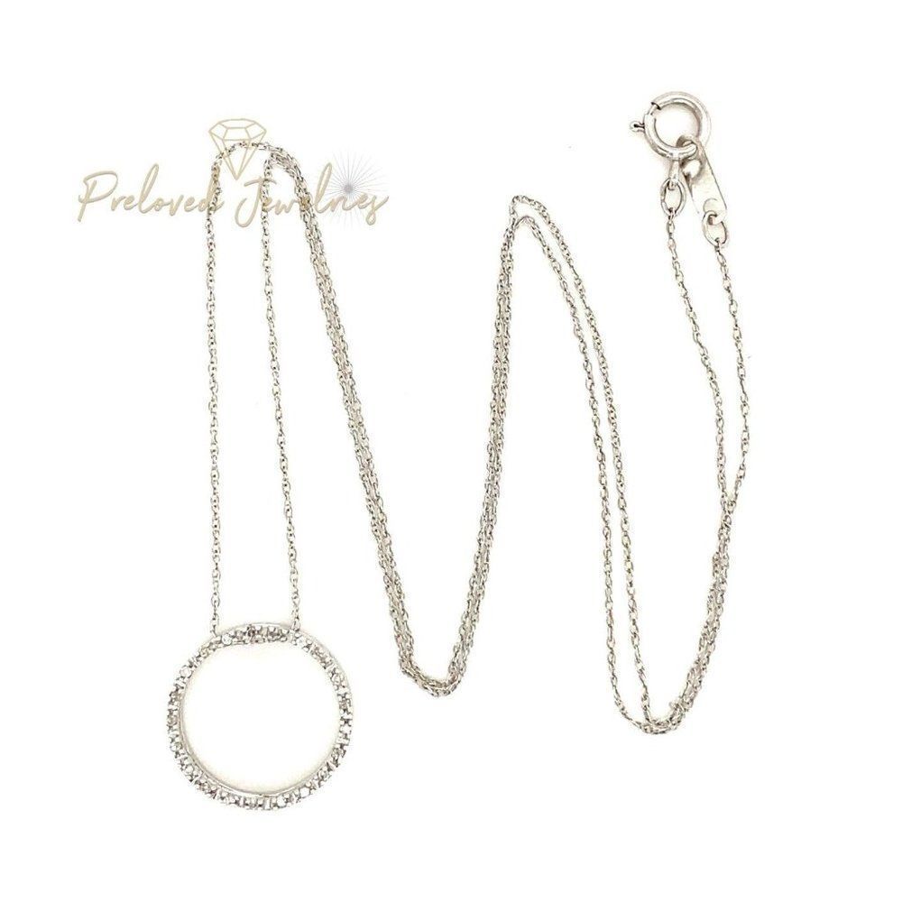 10k Diamond Eternity Pendant Necklace - Picture 4 of 10
